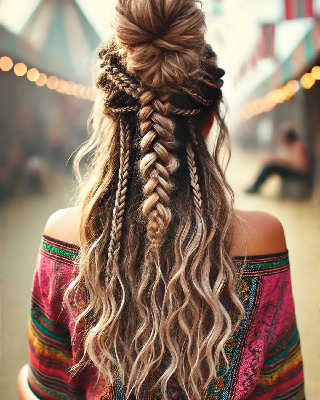 Coiffure avec tresse pour festivals